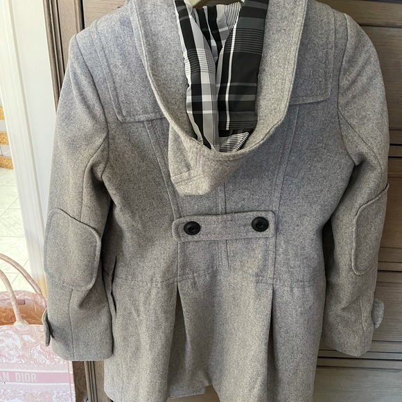 Stylish ONLY Grey Preppy Style Peacoat! Size L! - Picture 3 of 5